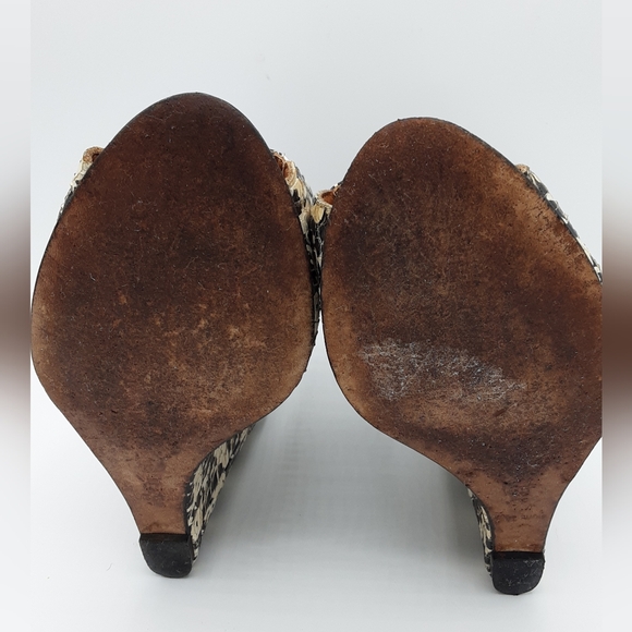 Rebecca Minkoff Sydney Snake Print Cage Wedge Sandal Size 7. - Picture 11 of 14